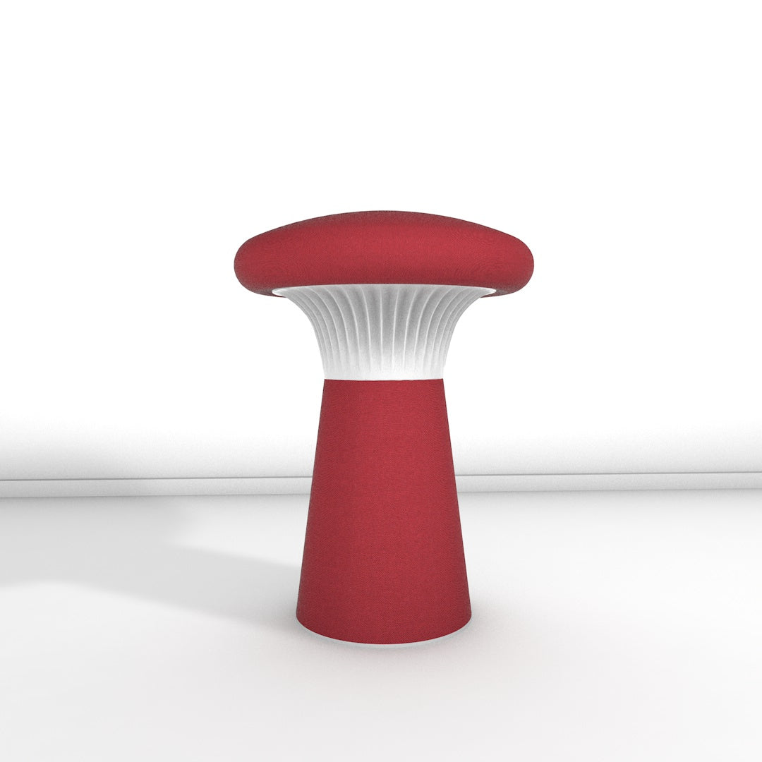 Hocker Funghi Stoff hoch