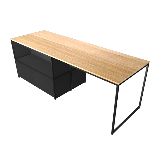Schreibtisch L schwarz/Eiche