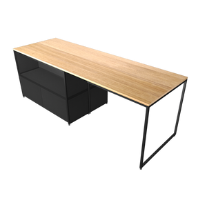 Schreibtisch L schwarz/Eiche