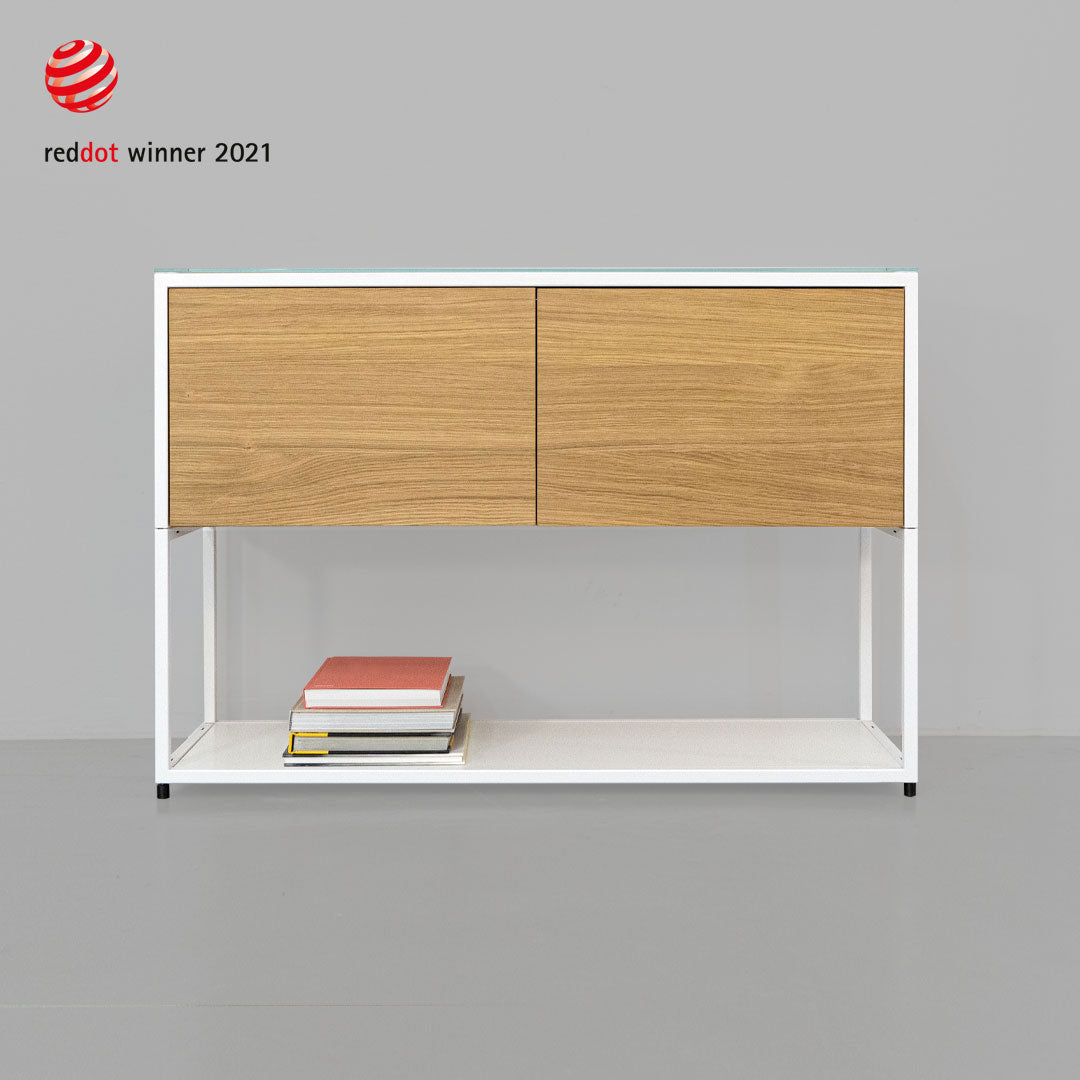 Sideboard fünf weiss/Eiche