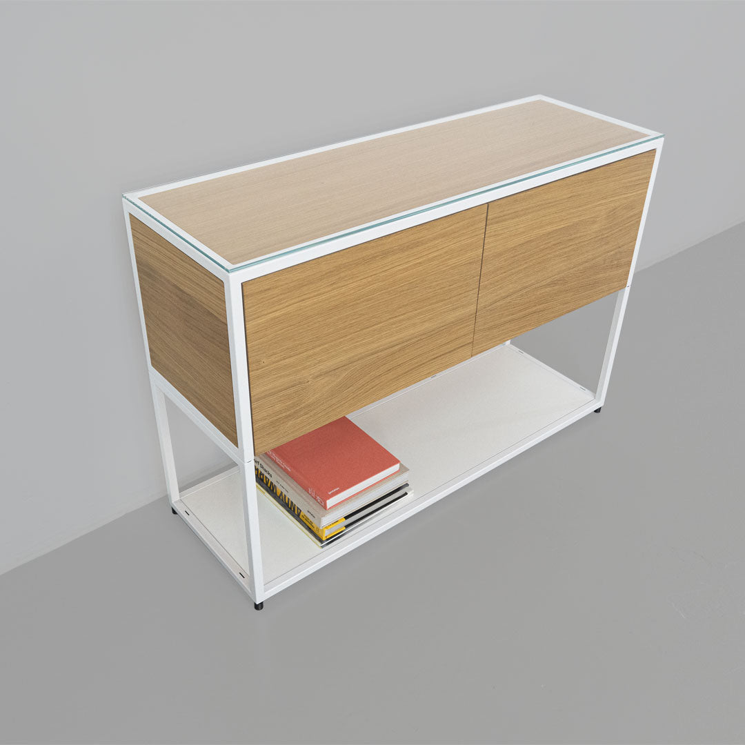 Sideboard fünf weiss/Eiche